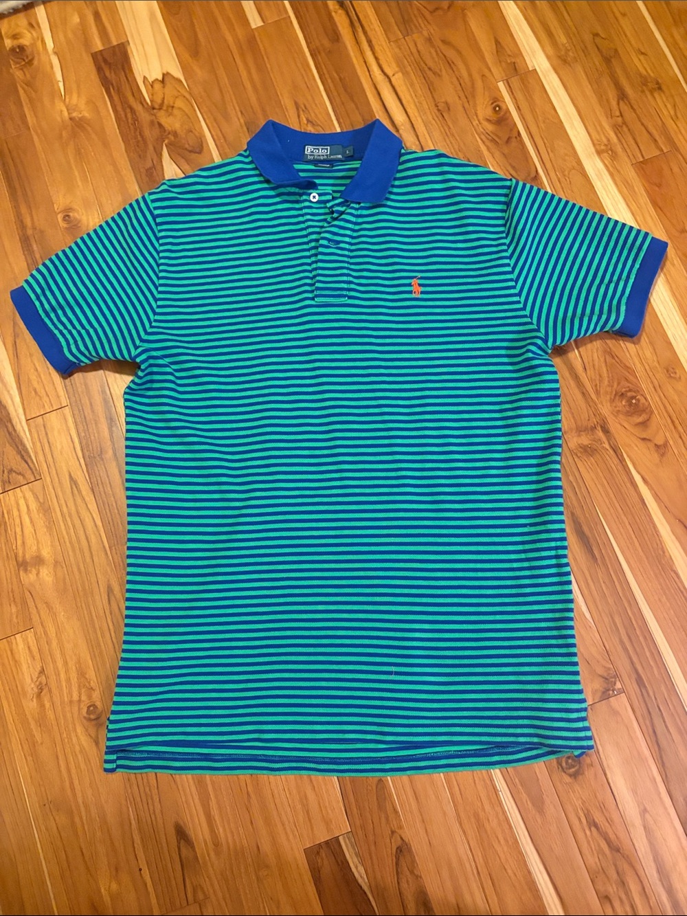 Polo by Ralph Lauren Green & Blue Striped Men’s Polo Shirt